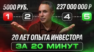 20 лет ОПЫТА ИНВЕСТОРА за 20 минут // 5 ЭТАПОВ к твоему пассивному доходу