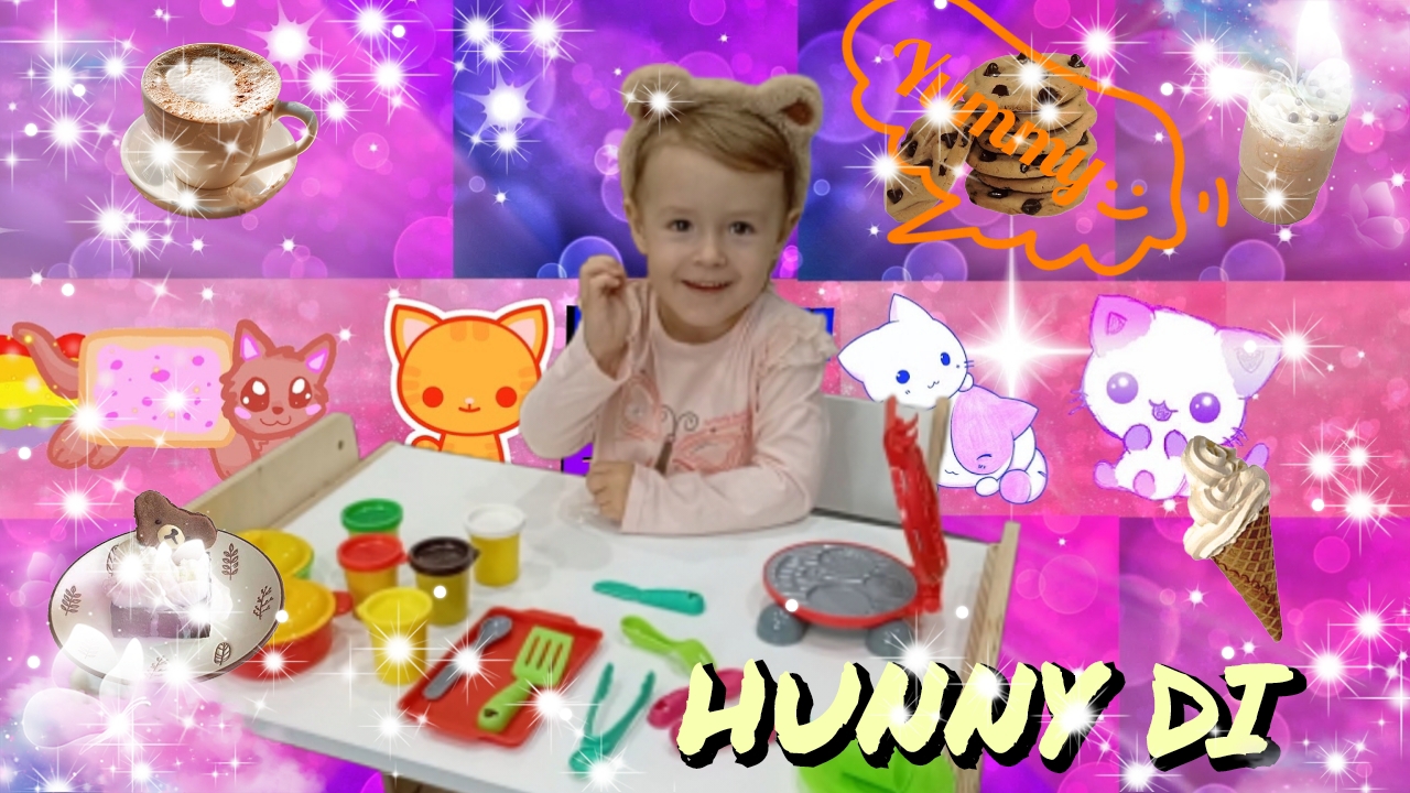 🎇Развивающее видео для детей.⚡ Влог. 🍓🍒🫐Игра в кафе с play doh. Hunny Di!!! 👼💖