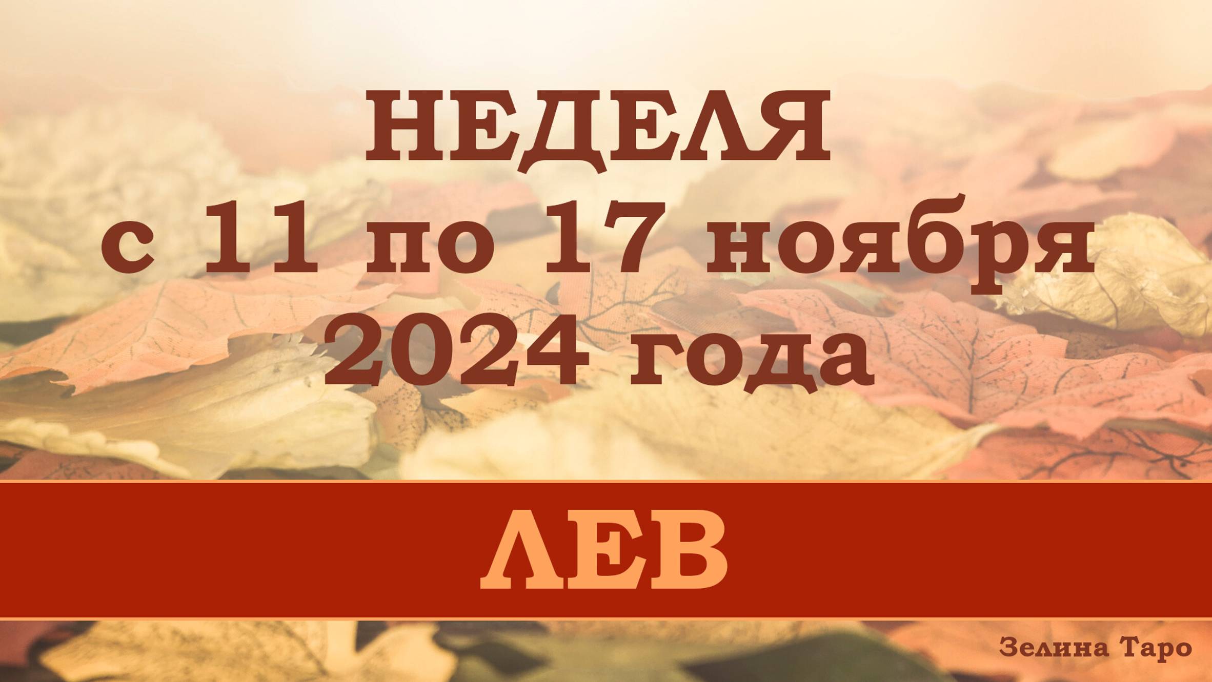 ЛЕВ | Таро прогноз на неделю с 11 по 17 ноября 2024 года