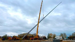 1 ч. Монтаж 68 метрового флагштока