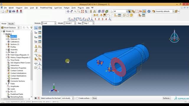 Abaqus Tutorial Videos - Static Analysis of 3D Solid Bracket Part in Abaqus 6.14