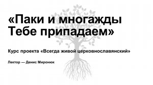 Комментарий к церковнославянским текстам Божественной Литургии. Лекция 2.