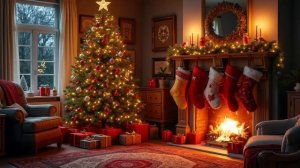 Relaxing Christmas Music Soft Piano with Cracking Fireplace and Snow