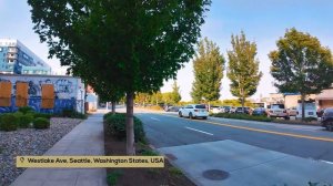 🇺🇸 Сиэтл, прогулка по Уэстлейк-авеню, шум города 🔊