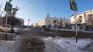 Пешком по центру Магадана.От Центрального по ул.Ленина и Карла Маркса до Цветов.Прогулки с Анжелиной