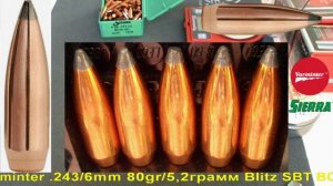 Sierra Varminter .243/6mm 80gr/5,2грамм Blitz SBT ВС-0,310 арт.1515