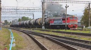 ДМ62-1737 (РЖД/Окт, ТЧ-21 Волховстрой, 2Д49) с вывозным из 15 цистерн с Волковской