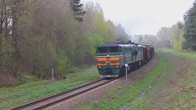 2ТЭ10УК-0394 (БЧ, ТЧ-8 Гомель) с грузовым поездом