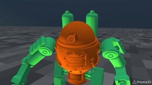 Робот ходит. Анимация ходьбы.