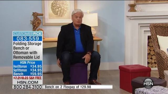 Folding Storage Ottoman with Removable Lid смотреть онлайн