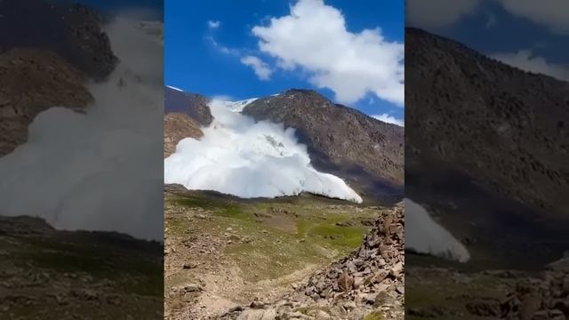 Лавина на перевале Джууку, Киргизия