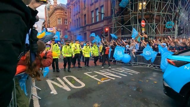 Manchester City 4-in-a-row Football EPL Champions Trophy Parade 2024 - Grealish Nearly Falls Off!