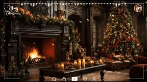 Christmas Porch Ambience 🎄 Relaxing Christmas Jazz Music with Snowfall & Crackling Fireplace to W