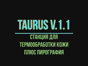 TAURUS v. 1.1.  Лучший прибор для пирографии.