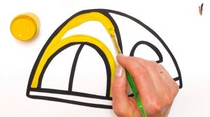 Как нарисовать современную палатку. Несложные рисунки для детей. Уроки рисования - что нарисовать