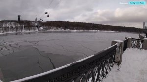 Канатная дорога на Воробьевых горах. Зимняя прогулка на Московской канатке. Виды с Воробьевых гор