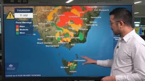 Severe Weather Update: Heavy rain continues for Vic, Tas, southern NSW - 13 October