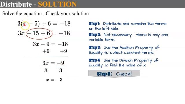 Solving Multi-Step Equations in FIVE Steps 🖤