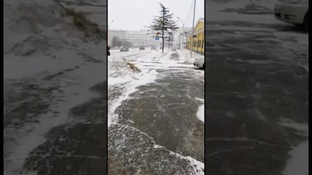 Немного о погоде в Магадане. Метель в конце марта. Современный Магадан. Скучаю.