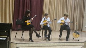 Гаврилин Мирослав (домра), Талалаева Мария (домра), Хамзина О. И. (домра), концертмейстер Попова Е