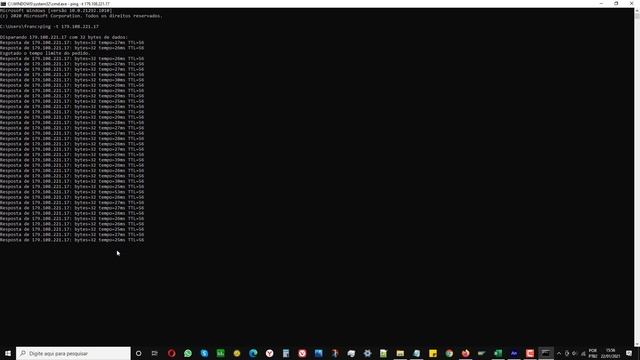 PING   TESTE DE CONECTIVIDADE  CMD смотреть онлайн