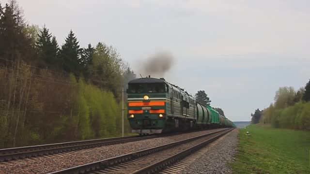 2ТЭ10УК-0388 (БЧ, ТЧ-8 Гомель) с грузовым поездом