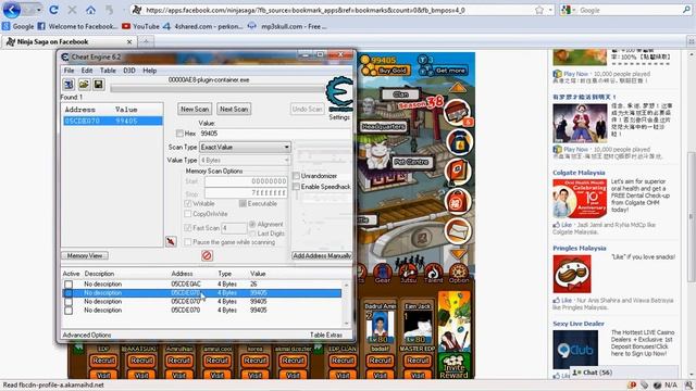 Ninja Saga HP CP and 1 hit kill using cheat engine 62 смотреть онлайн