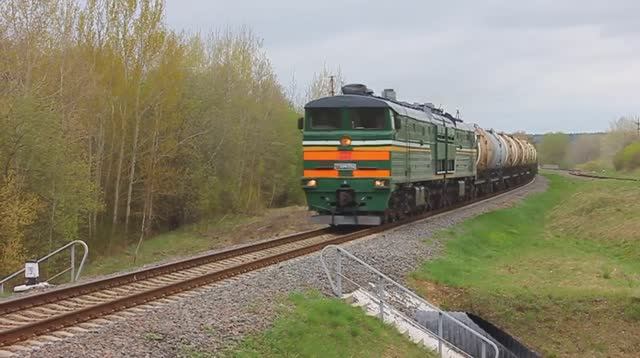 2ТЭ10МК-3368 (БЧ, ТЧ-16 Витебск) с грузовым наливным поездом