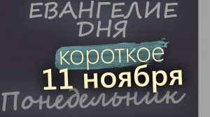 11 ноября, Понедельник. Евангелие дня 2024 короткое!