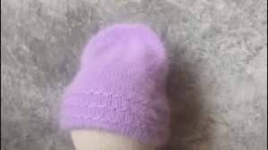 ШАПКА БИНИ ИЗ ПУХА НОРКИ С АЖУРНЫМ ПОДВОРОТОМ. KNITTED HAT