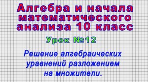 Алгебра 10 класс (Урок№12 - Решение алгебраических уравнений разложением на множители.)