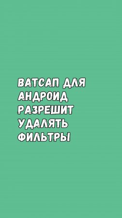 Ватсап Для Андроид Разрешит Удалять Фильтры