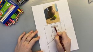 Урок ИЗО "Натюрморт из двух простых предметов" - по фотографии. Выпуск 43