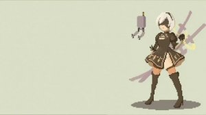 Пиксельная Б2 - Pixel Nier Automata - Живые Обои