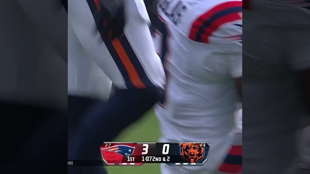 Demario Douglas catches for a 17-yard Gain vs. Chicago Bears