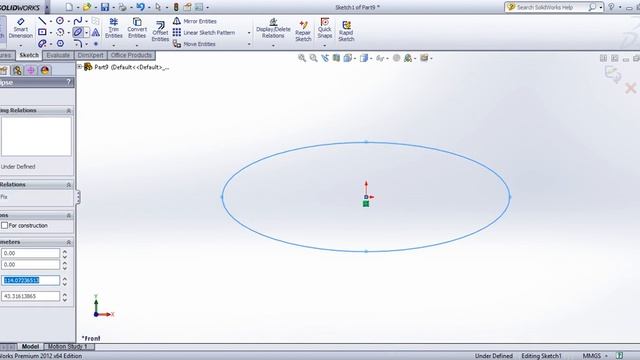 SolidWorks Tutorial in Tamil 11: Ellipse,Partial Ellipse And Parabola | Sketch