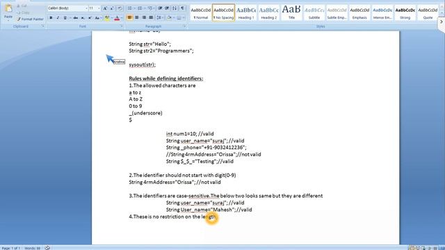 Java Tutorial | Identifiers In Java | Java Keywords | Java OnlineLearningCenter