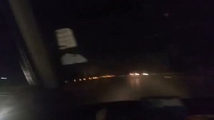 Driving on Highway at night in heavy rain and lightning sky | Drive in Thunderstorm