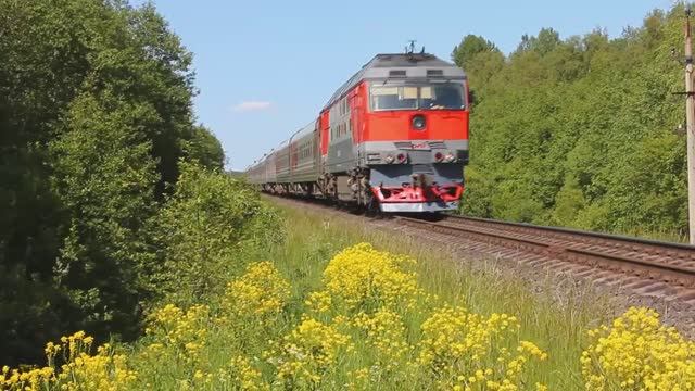 ТЭП70-0373 (РЖД/Окт, ТЧ-14) с поездом №79 СПб - Калининград (РЖД/ФПК/Окт)