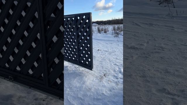 откатные ворота с калиткой