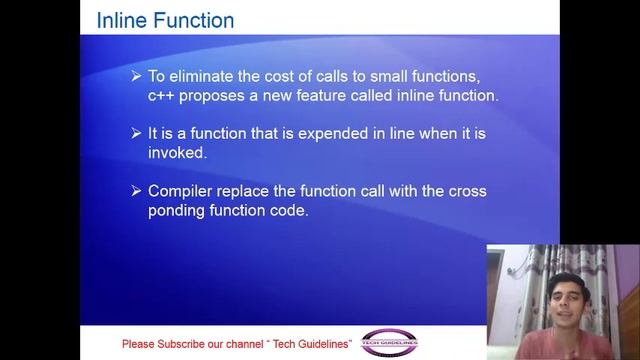 30 – Inline Function in c++ with example | Why we use inline function in c++ | tech guidelines