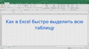 Как в Excel быстро выделить всю таблицу