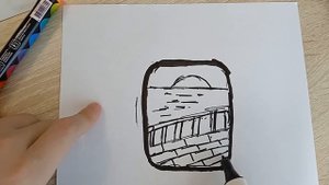 Как нарисовать вечерний пейзаж!#art