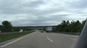 Eine Autobahnfahrt. Поездка по автобану, 210 км/ч