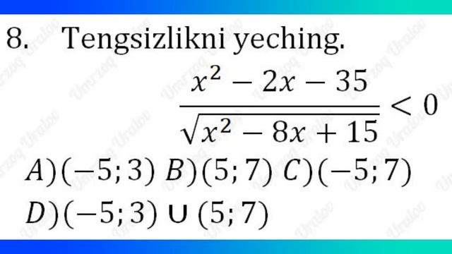 ONLINE TEST №7 (MATEMATIKA 2020)