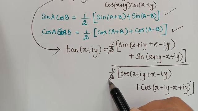 separate real and imaginary parts of tan(x+iy)| hyperbolic functions