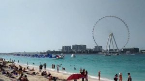 Пляж Дубай Марина. AquaFun. Колесо обозрения Ain Dubai в 2022 году