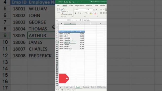 How to Sort Your Data in Excel? Ascending Order. #excel #excelhacks