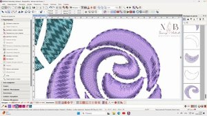 Создание контура и угла наклона стежков в программе  машинной вышивки Bernina V9.