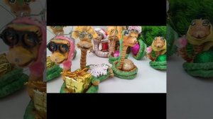 Ватные игрушки на ёлку. Символ 2025 г. Змеи.